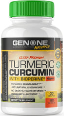 GenOne Labs Ultra Premium Turmeic Curcumin 90 caps|Joint Support|Mass For Life|