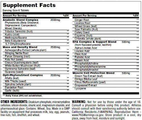 Universal Nutrition Natural Sterol Complex 180 Tabs|0|Mass For Life|