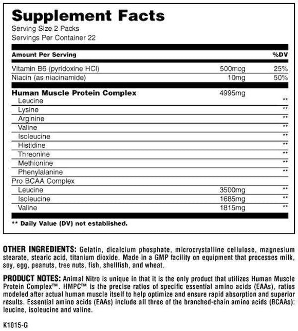 Universal Nutrition Animal Nitro 44 packs|Muscle Pumps|Mass For Life|