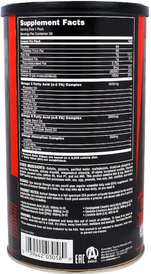 Universal Nutrition Animal Omega 30 pack|Omega 3|Mass For Life|