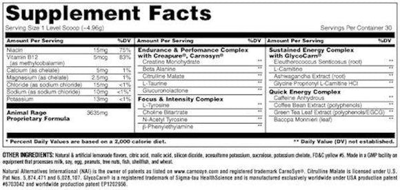 Universal Nutrition Animal Rage XL 30 servings|Pre-Workout|Mass For Life|