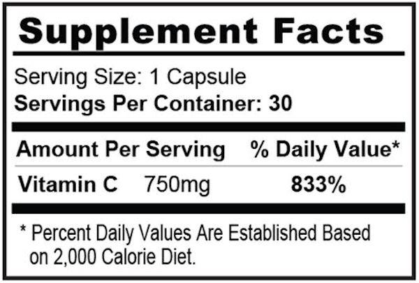 Gaspari Vitamin C  Label