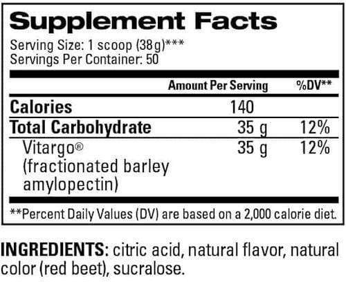 Vitargo Inc. Vitargo 50 servings|Pre-Workout|Mass For Life|