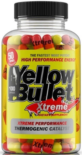 Hard Rock Supplements Yellow Bullet Xtreme Hardcore Fat Burner|Fat Burner|Mass For Life|
